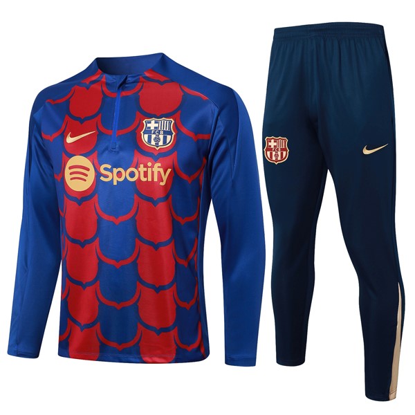 Sudadera De Training Barcelona 2024-25 Azul Rojo 3